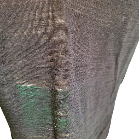 AllSaints Semi-Sheer Slub Knit Sweater V-Neck Pullover Black Sz L - Picture 2 of 6